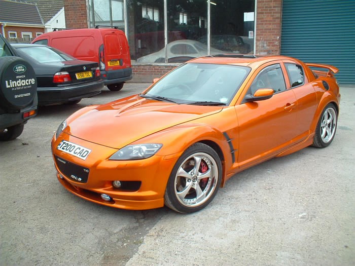 Mazda RX8 in orange ink specialist paint